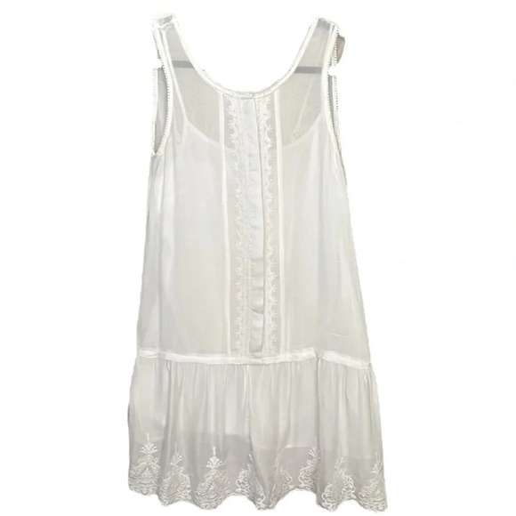 MANGO Suit White Dress Embroidered Western Camisole Sheer Ivory Feminine LWD 2 - Picture 14 of 16